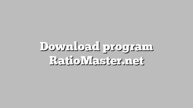 Download program RatioMaster.net