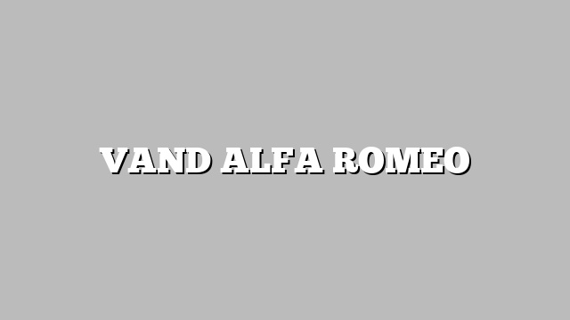 VAND ALFA ROMEO